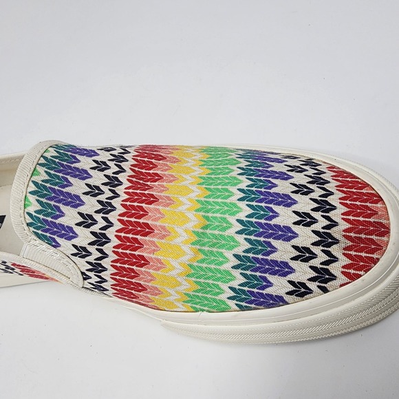 Keds Sneakers Women 10 Double Decker Fair Isle Canvas Slip-On Rainbow Arrows - Picture 11 of 11